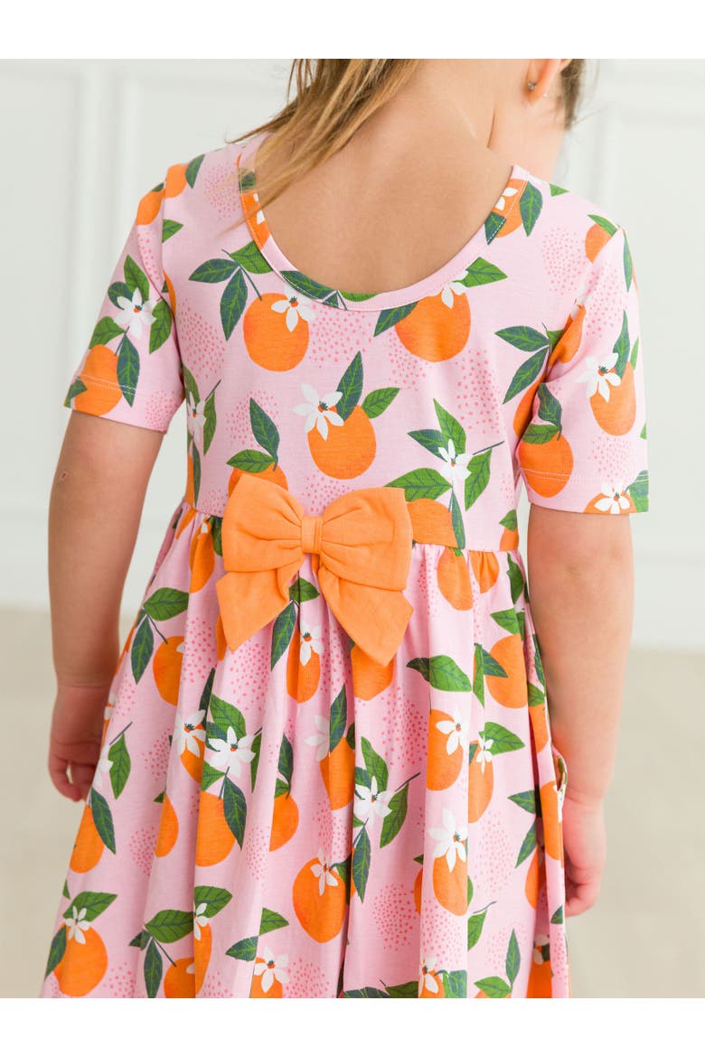 Knit Short Sleeve Twirl Dress, Alternate, color, Orange You The Sweetest