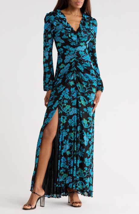 Diane von Furstenberg Sean Floral Long Sleeve Midi Dress