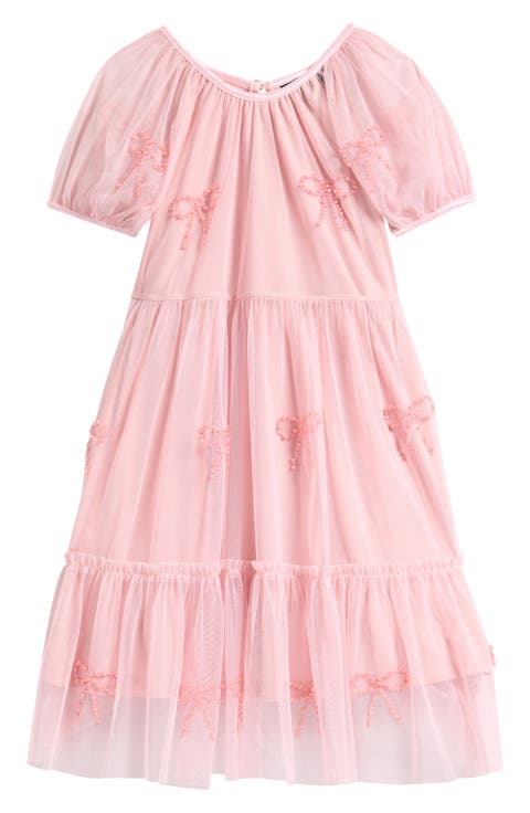 Kids' Bow Mesh Babydoll Party Dress (Little Kid)