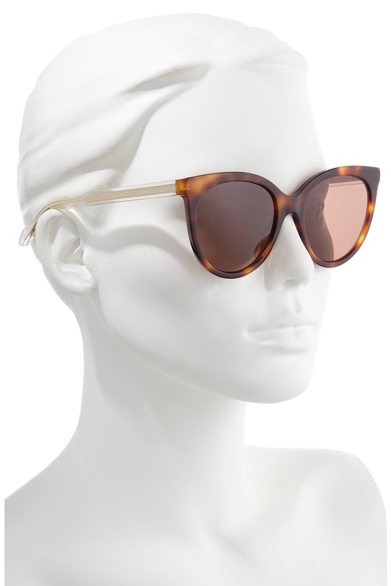 54mm Cat Eye Sunglasses, Alternate, color, HAVANA/ BROWN SOLID