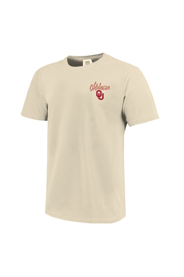 Men's Image One  Natural Oklahoma Sooners Comfort Colors Hand-Drawn Campus Stack T-Shirt, Alternate, color, Natural