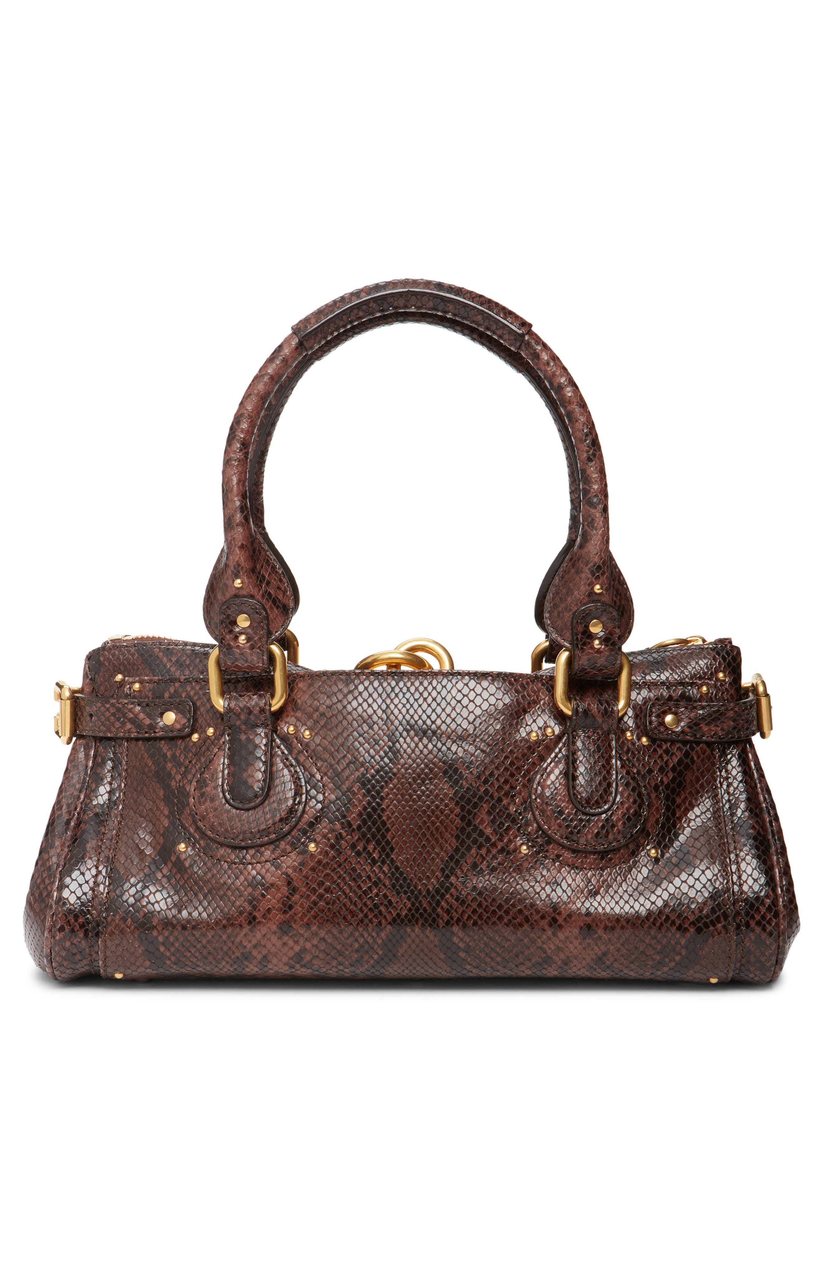 Paddington Python Print Shoulder Bag, Alternate, color, KOHL BROWN