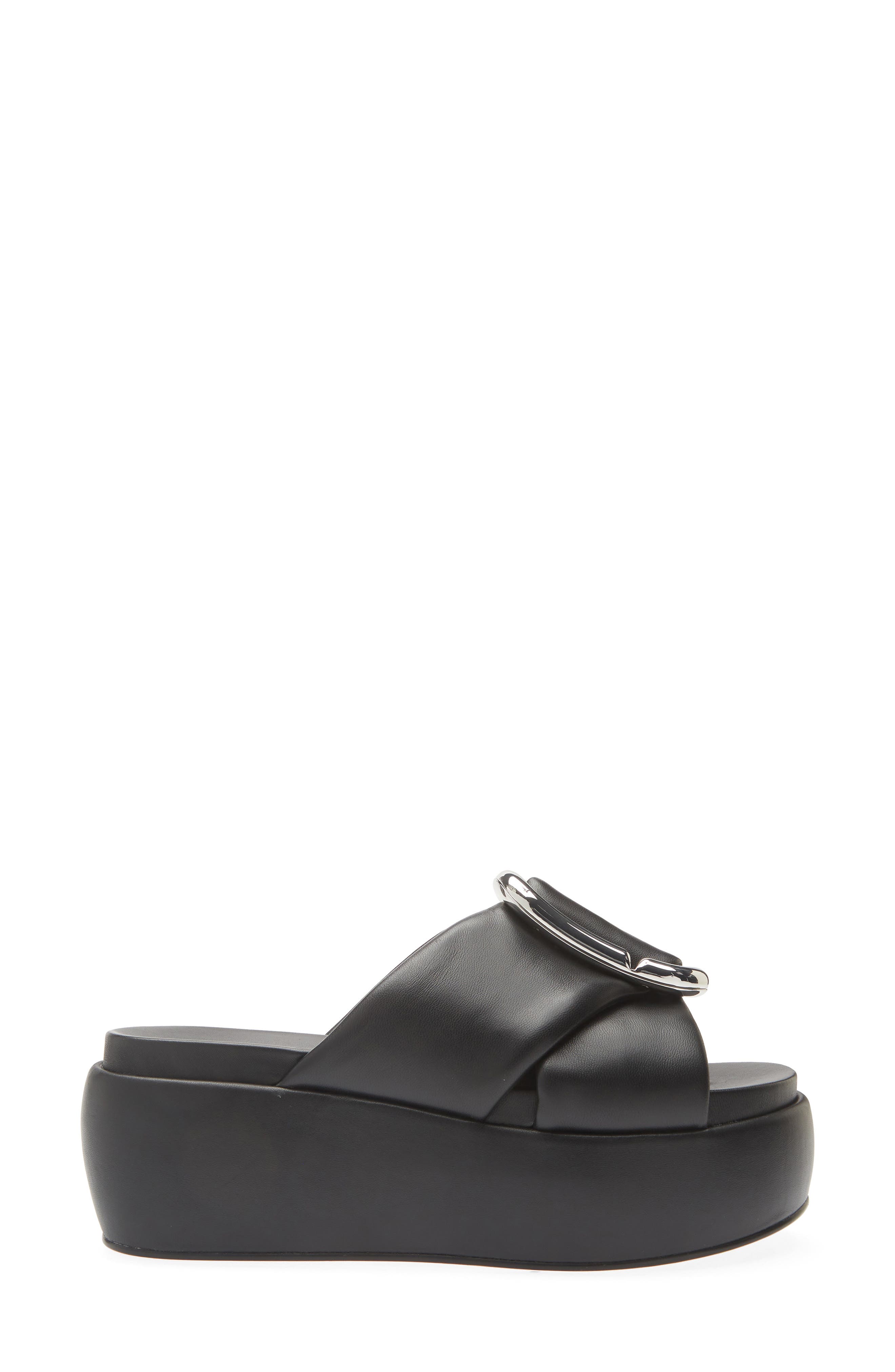Marc Jacobs The Pop J Marc Platform Wedge Slide Sandal, Alternate, color, Black