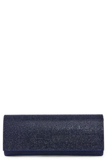 Lady Couture Radiant Rhinestone Clutch In Navy