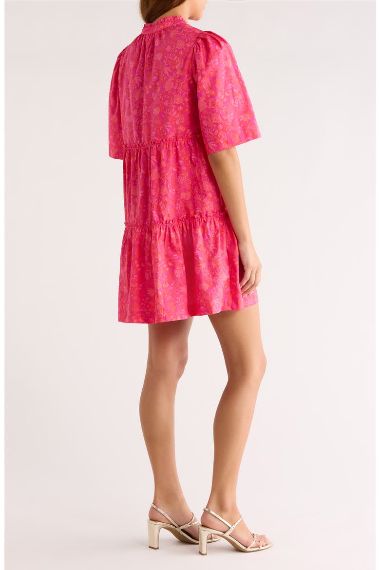 Gibson Dixie Tiered Cotton Dress, Alternate, color, MAGENTA-PINK