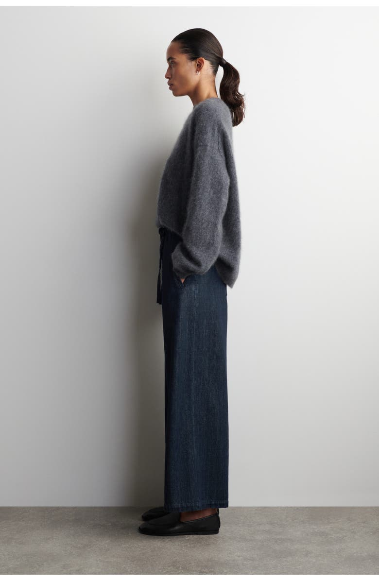 COS Cropped Denim Wide-Leg Pants, Alternate, color, Dark Blue