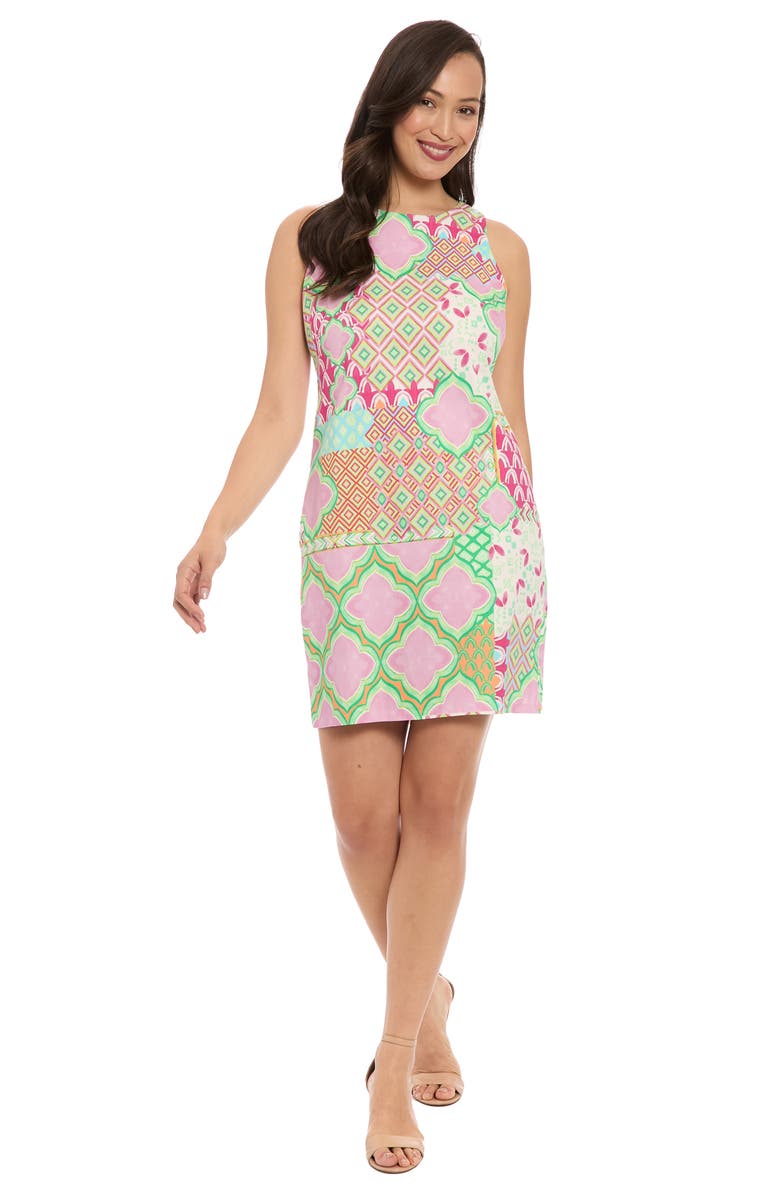 London Times Sleeveless Stretch Cotton Sateen Sheath Dress, Alternate, color,