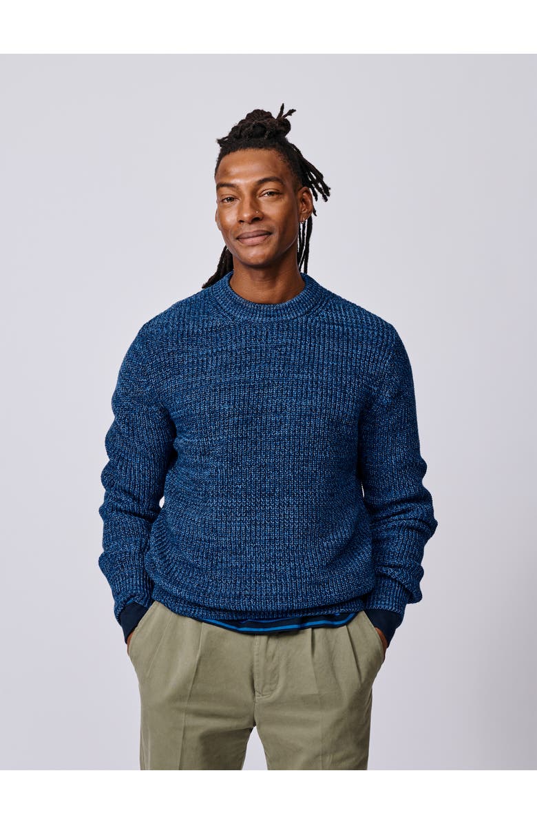Aubin Martin Ribbed Crew Neck Sweater, Main, color, Blue Twist