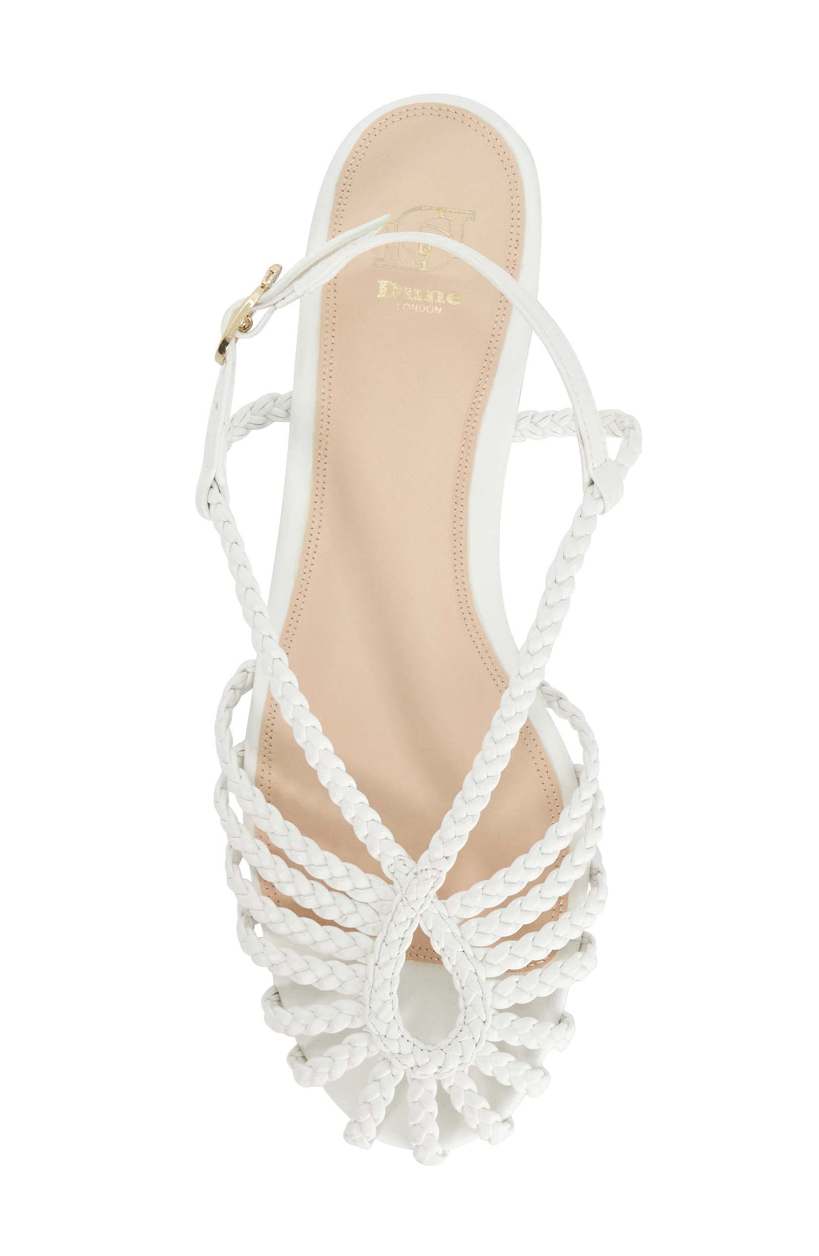 Dune London Hoopla Faux Leather Flat, Alternate, color, White
