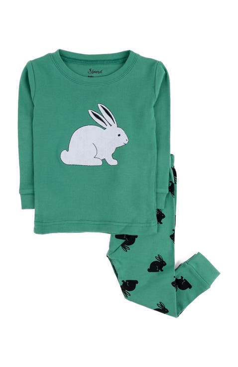 Kids Two-Piece Cotton Easter Matching Family Pajamas, Bunny Prints (Toddler, Little Kid 
Big Kid)