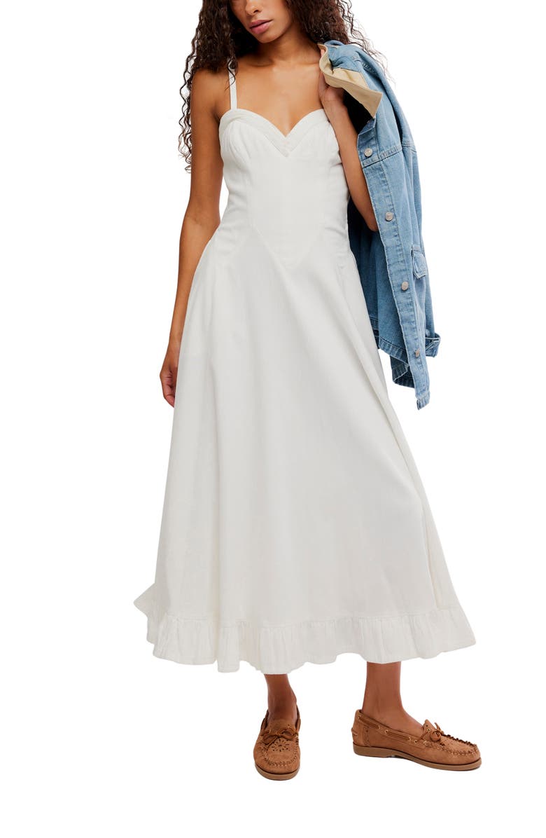 Free People Another Season Midi Dress, Alternate, color, Coconut Milk