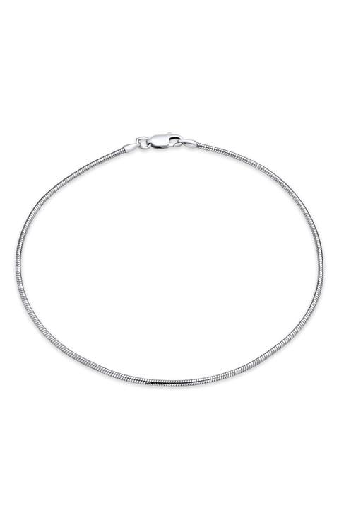 Sterling Silver Snake Chain Anklet