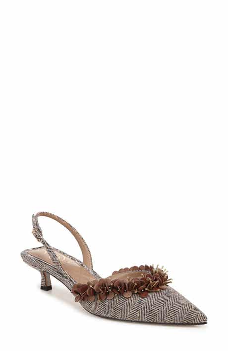 Sam Edelman Trent Slingback Pointed Toe Kitten Heel Pump