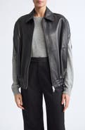 ARMA Bina Vegetal Lambskin Leather Cape Jacket