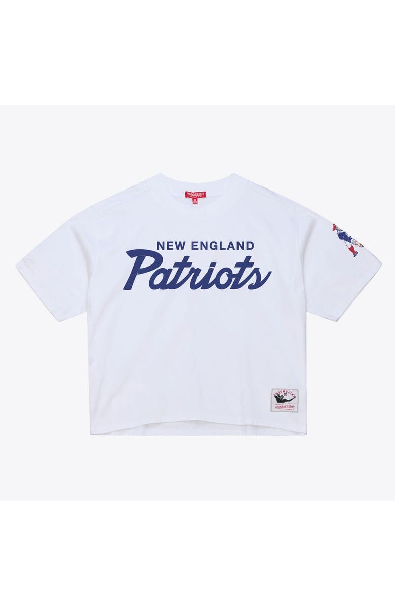 Mitchell & Ness Women's Mitchell & Ness  White New England Patriots Head Coach Cropped T-Shirt, Main, color, White