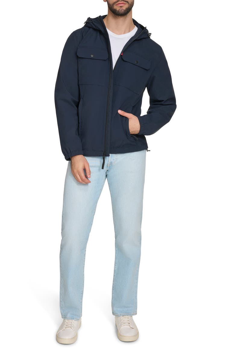 Levi's Hooded Rain Jacket, Alternate, color, Navy