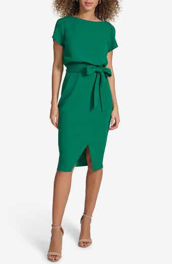 Kensie Plyr Tie Waist Midi Dress