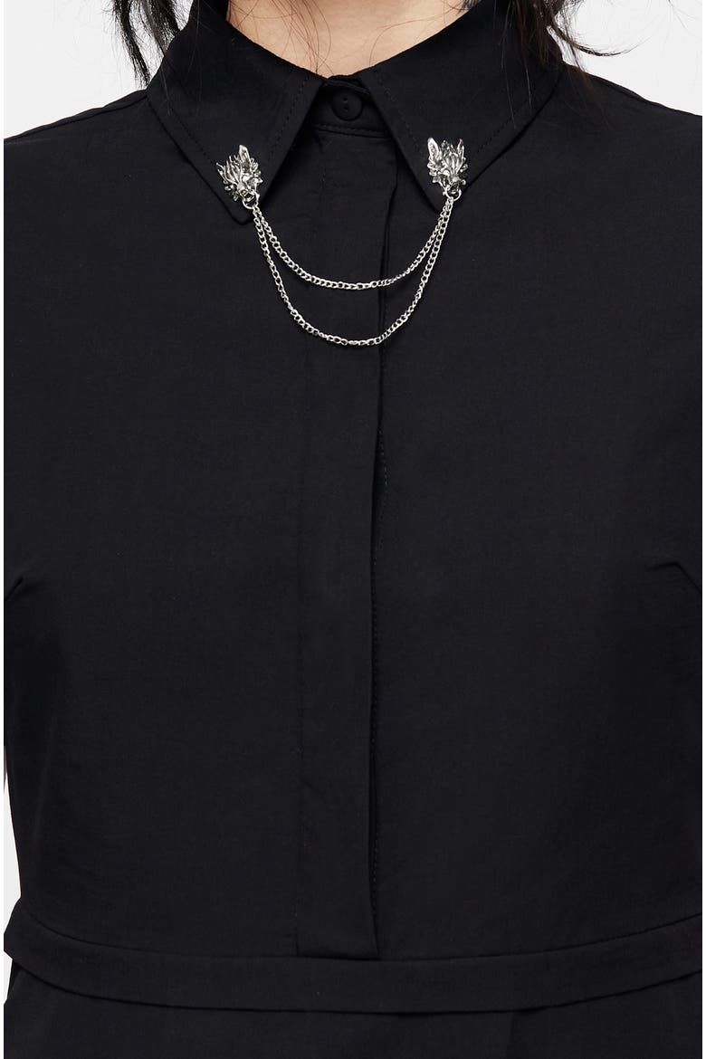 Fenrir Midi Shirt Dress, Alternate, color, Black