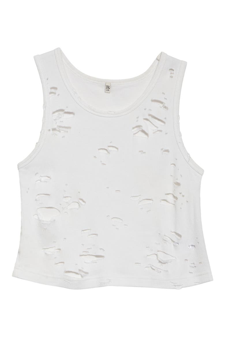 Women's Distressed Cotton Tank, Alternate, color, ECRU