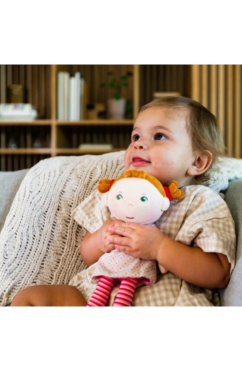 HABA Soft Baby Doll Roya - 10" Rag Doll with Red Pigtails, Pink Dress - Machine Washable HABA Doll - Ideal Soft Doll for 2 Year Old Girls, Alternate, color, Multi