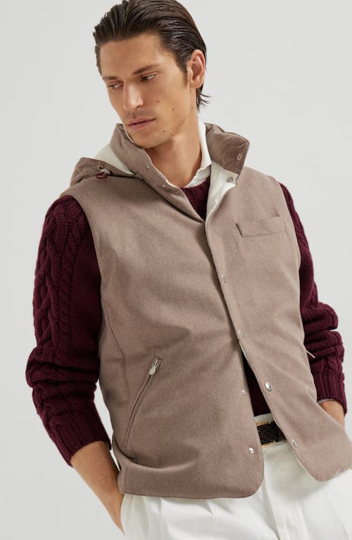 Brunello Cucinelli Wool Down-filled Padded Gilet In Brown