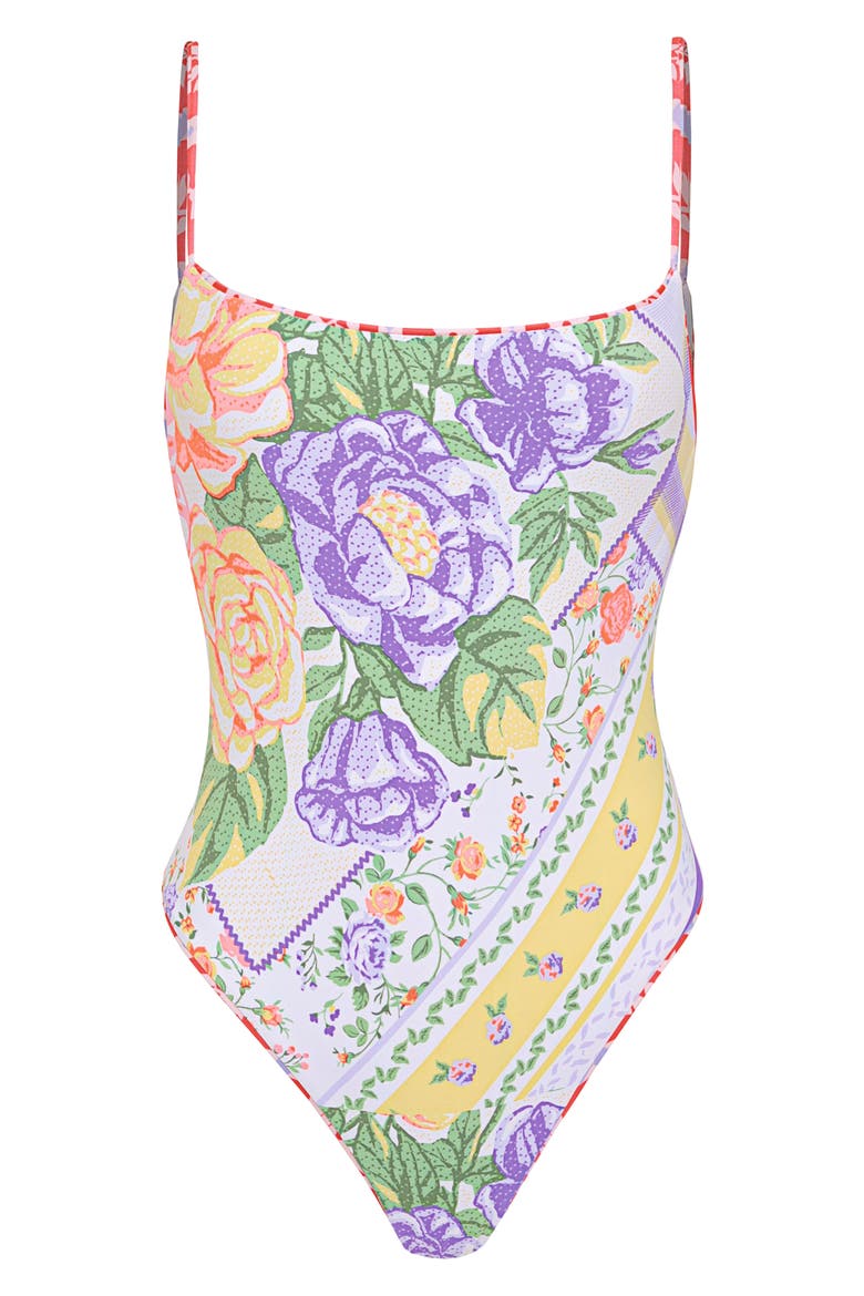 Vintage Bloom Callie Reversible One-Piece Swimsuit, Alternate, color, BRIGHT RED