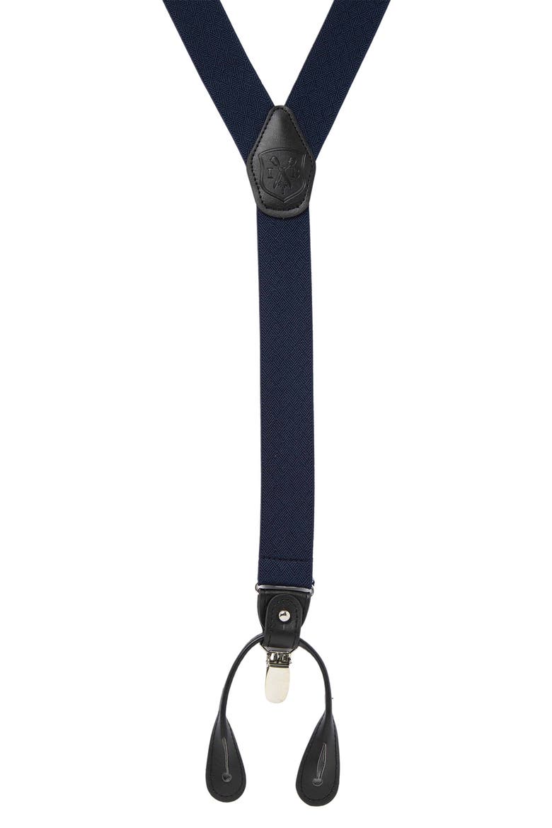 Basket Weave Knit Suspenders, Alternate, color, NAVY