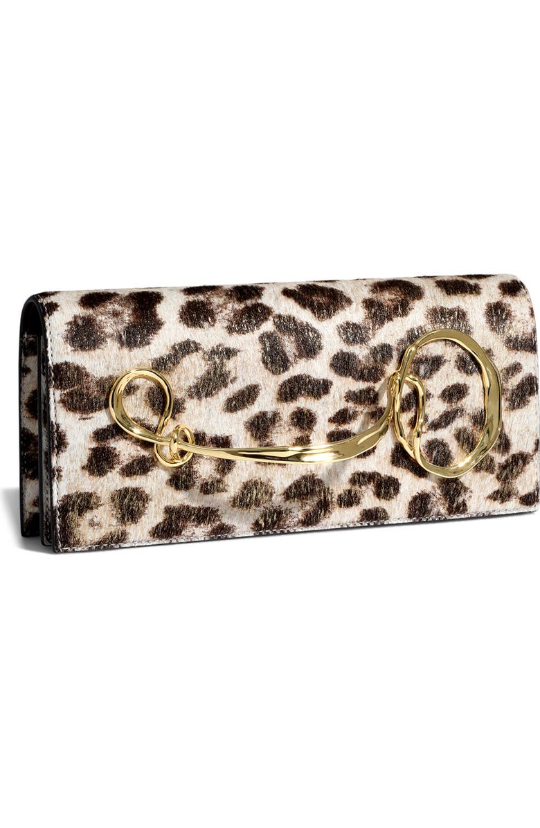 Alexis Bittar TWST GD HNDL CLTCH, Alternate, color, Metallic Leopard