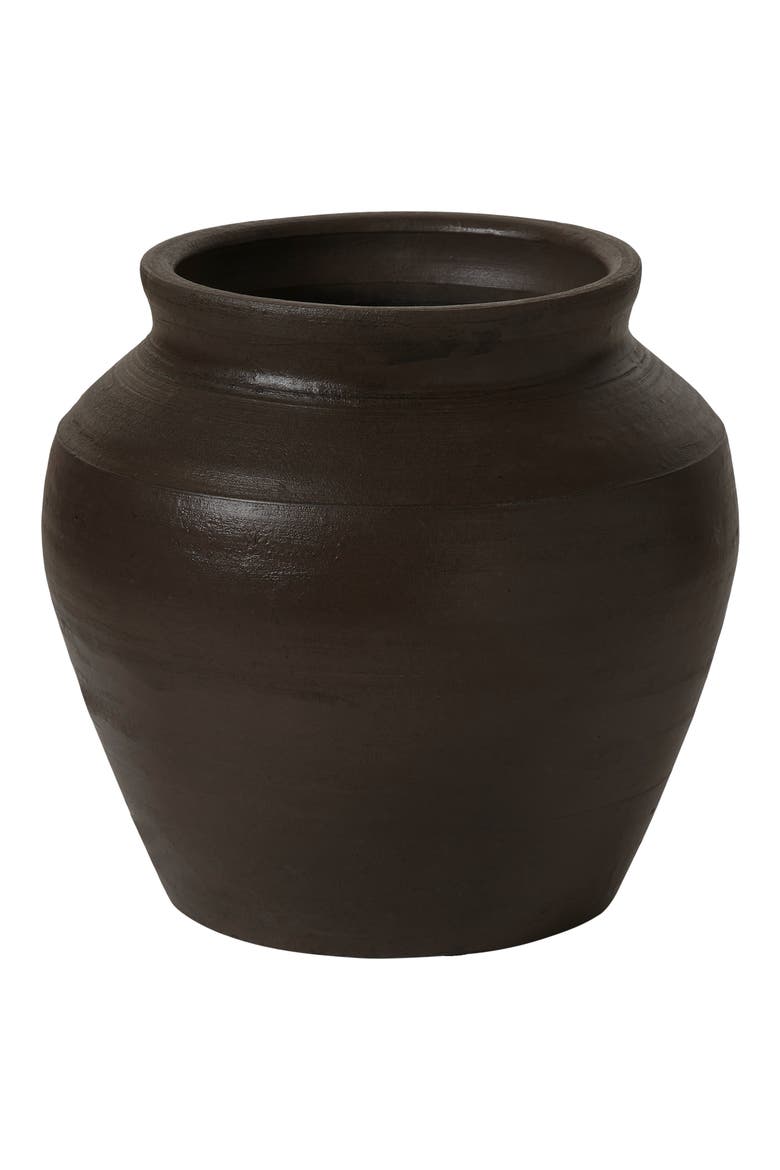 Decorative Clay Vase, Main, color, BROWN