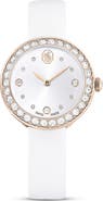 Swarovski Matrix Tennis Leather Strap Watch, 30mm