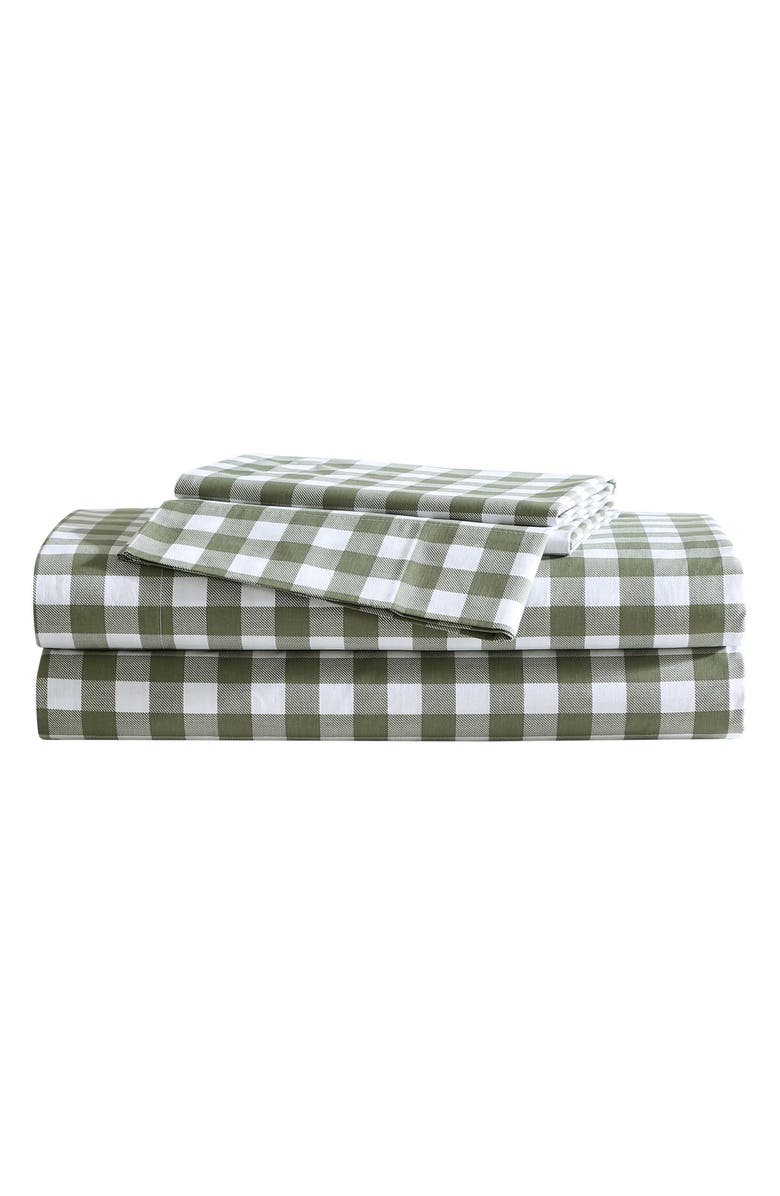 Eddie Bauer Preston Check Cotton Percale Sheet Set, Main, color, Green Multi