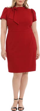 Maggy London Tie Neck Shift Dress