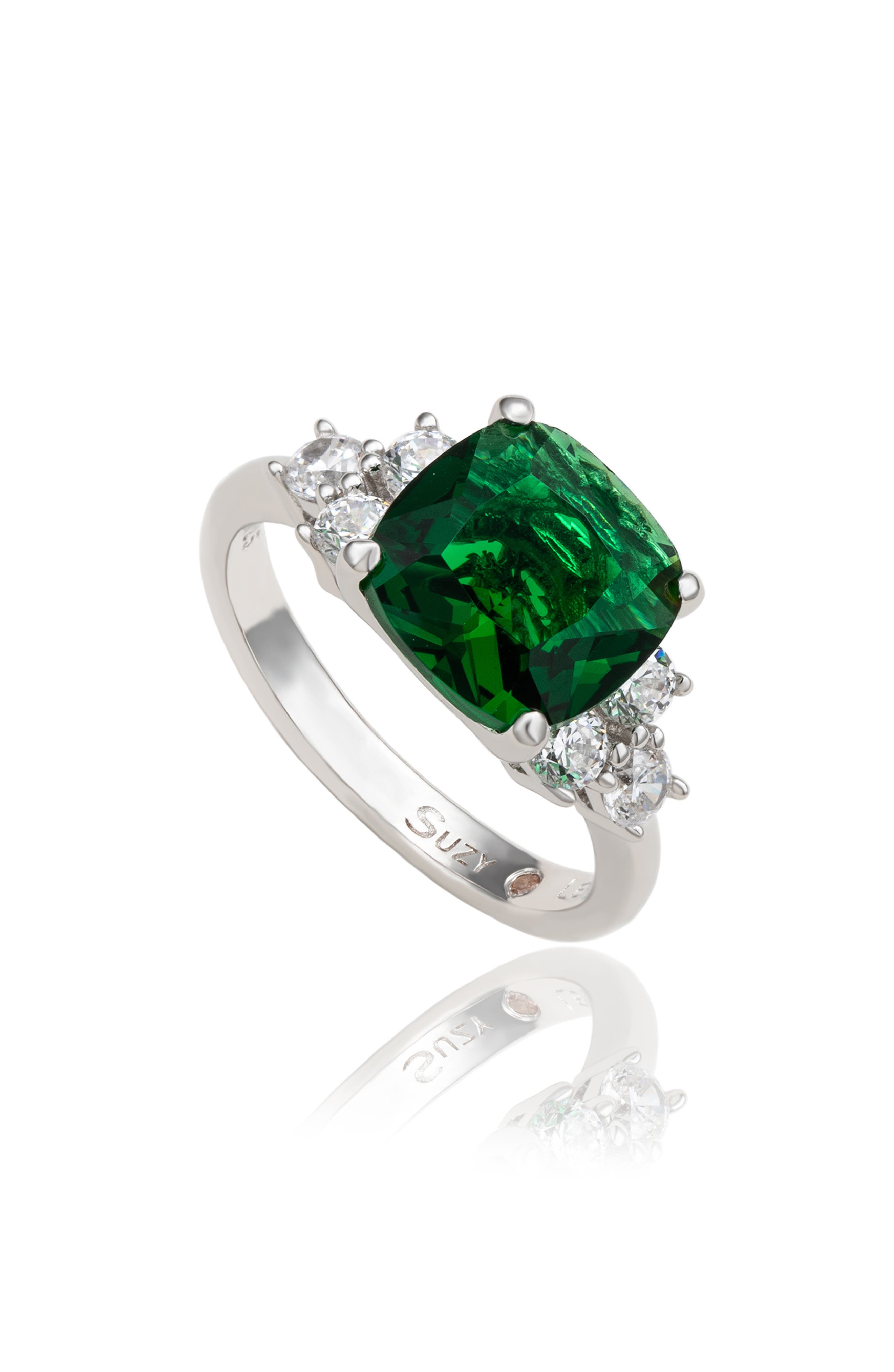 SUZY LEVIAN Cushion Cut Cubic Zirconia Engagement Ring