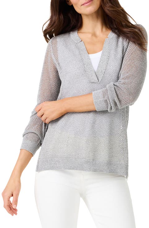 Metallic Mesh Stitch Sweater