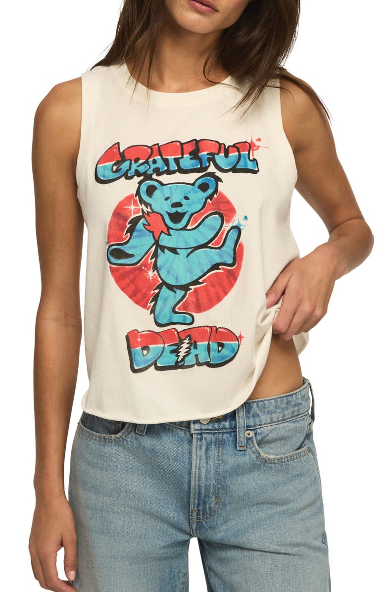 Lucky Brand Grateful Dead Airbrush Muscle T-Shirt, Main, color, Bright White