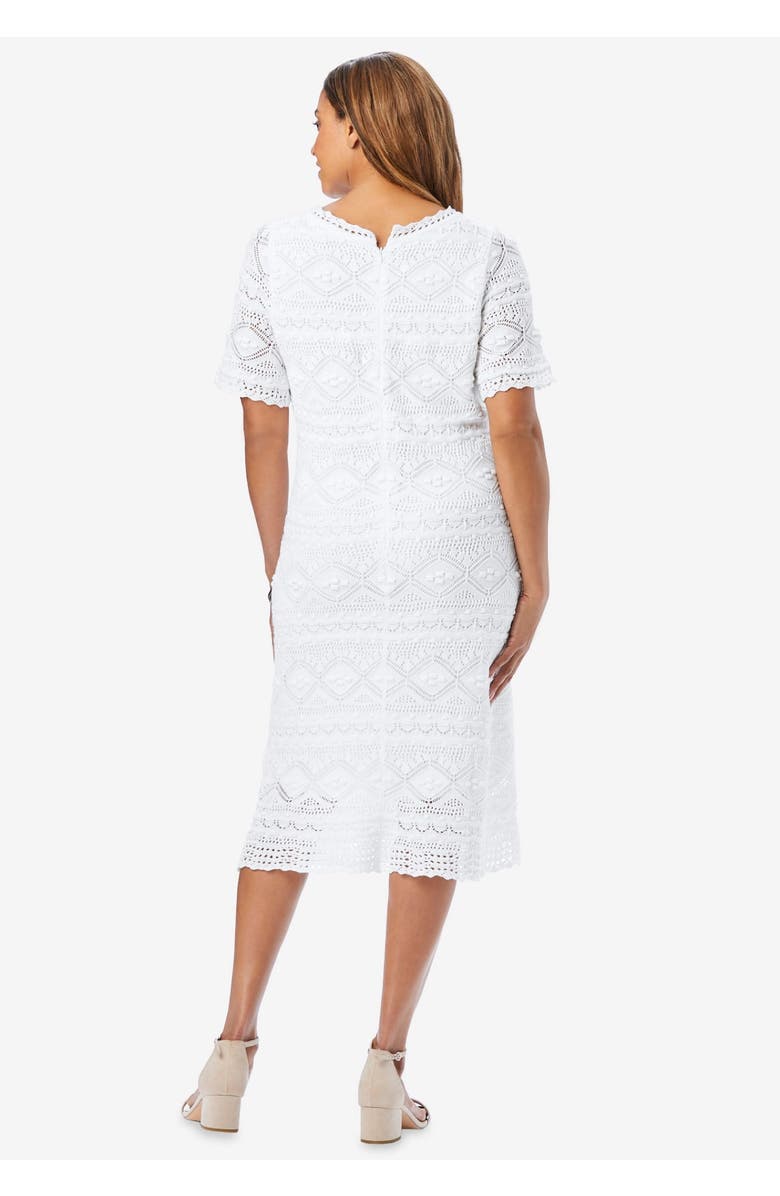 Jessica London Crochet Dress, Alternate, color, White