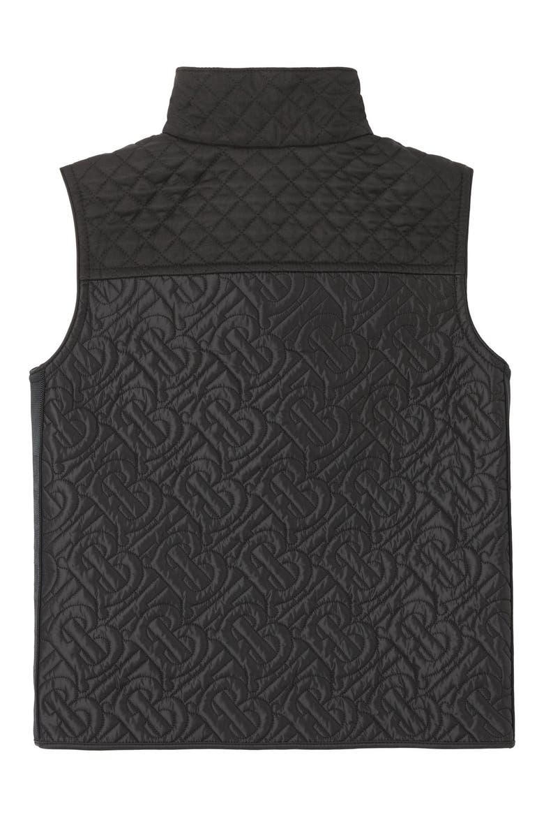 Kids' Giaden TB Monogram Quilted Vest, Alternate, color, BLACK