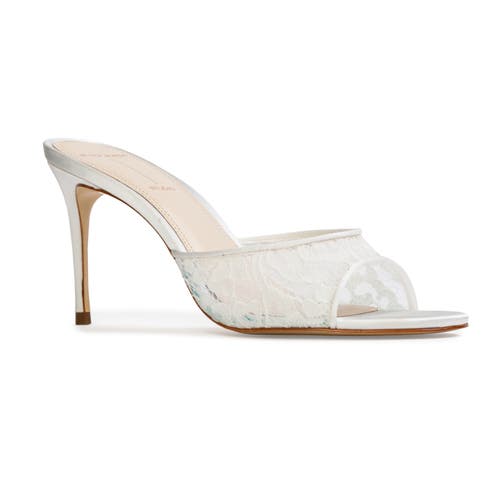 Black Suede Studio Celeste 80 Mule In White