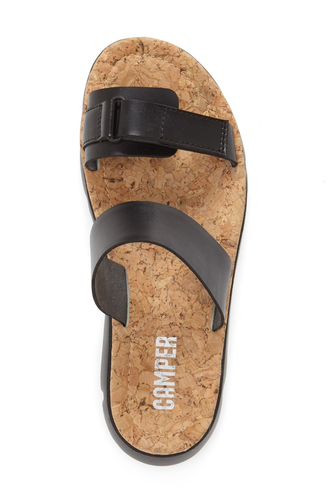 'Oruga' Two Strap Slide Sandal, Alternate, color, BLACK LEATHER