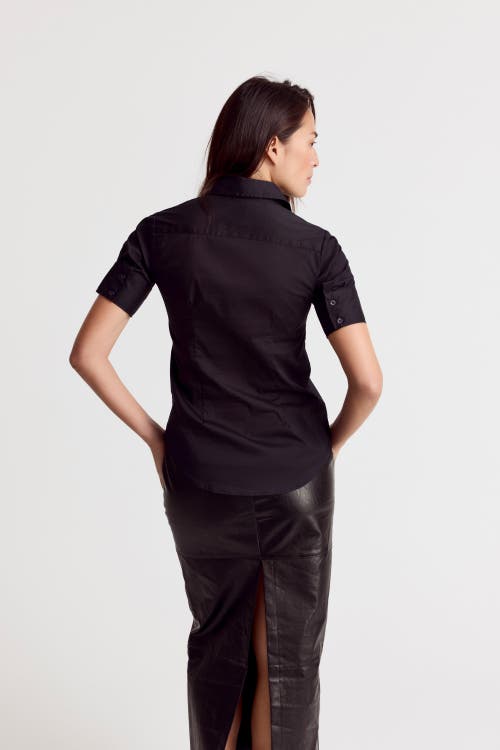 The Shirt By Rochelle Behrens The Short Sleeve Shirt In Black