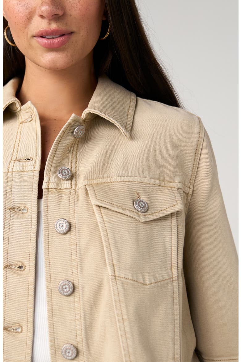 Frayed Flounce Crop Jacket, Alternate, color, LIGHT KHAKI