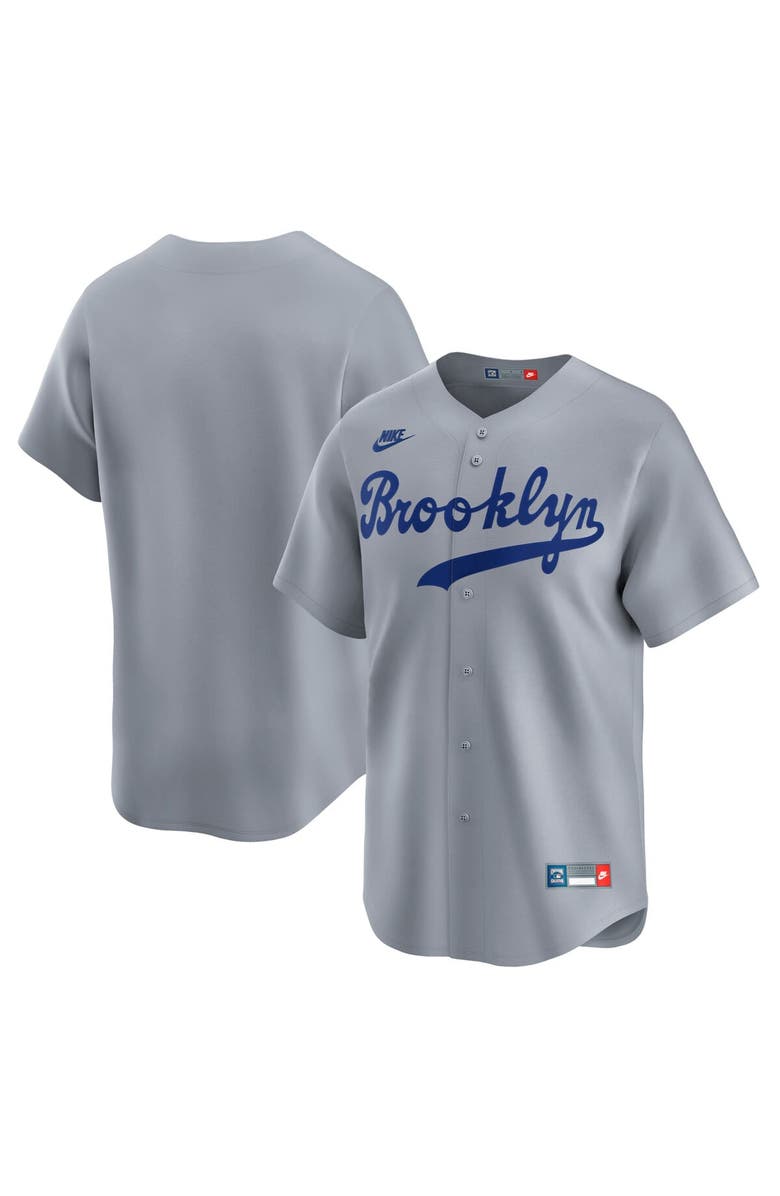 Nike Men's Nike Gray Brooklyn Dodgers Cooperstown Collection Limited Jersey, Alternate, color, Gray