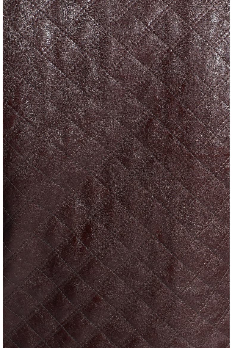 Quilted Faux Leather Jacket, Alternate, color, ESPRESSO