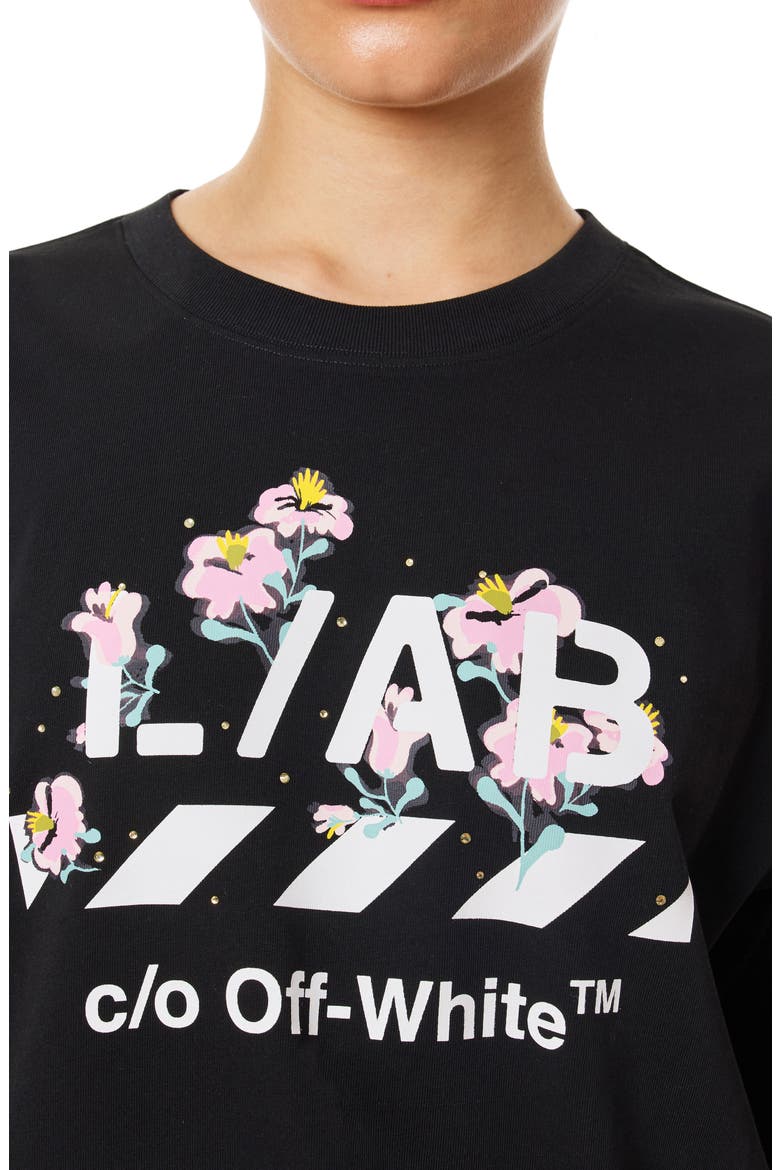 Floral Graphic Tee, Alternate, color, BLACK NIGHT
