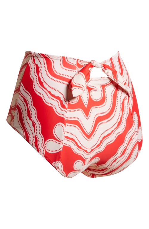 Lemlem Elsi High Waist Bikini Bottoms In Niku Red