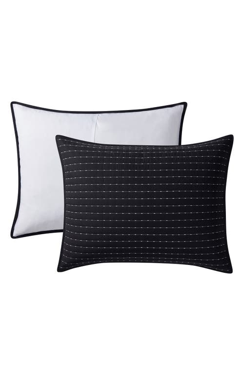 Vcny Home Pickstitch 3-piece Queen Quilt Set In Black