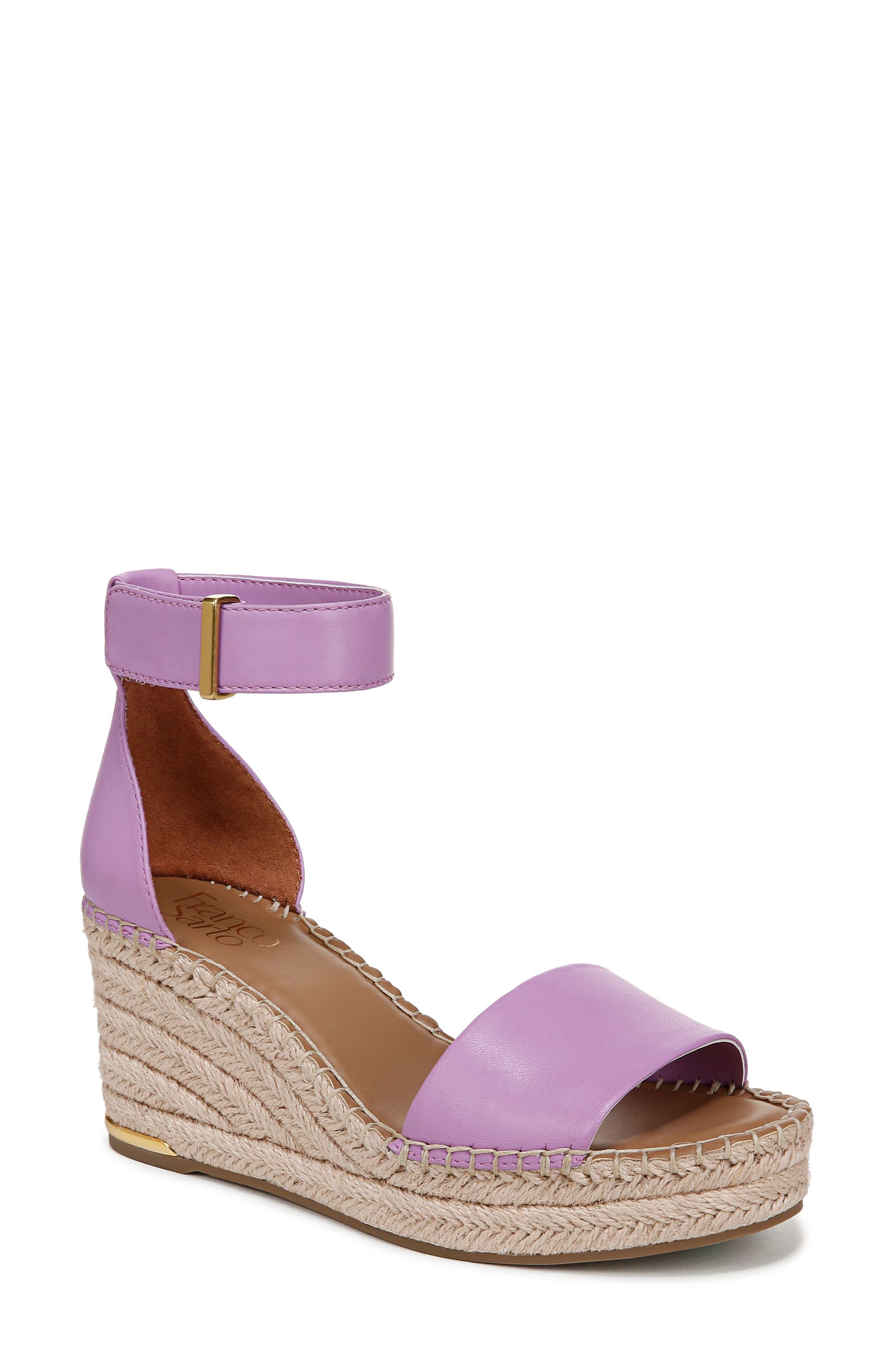 Clemens Ankle Strap Platform Wedge Sandal, Main, color, PURPLE
