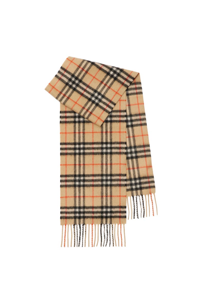 Burberry Check Cashmere Scarf, Main, color, Sand