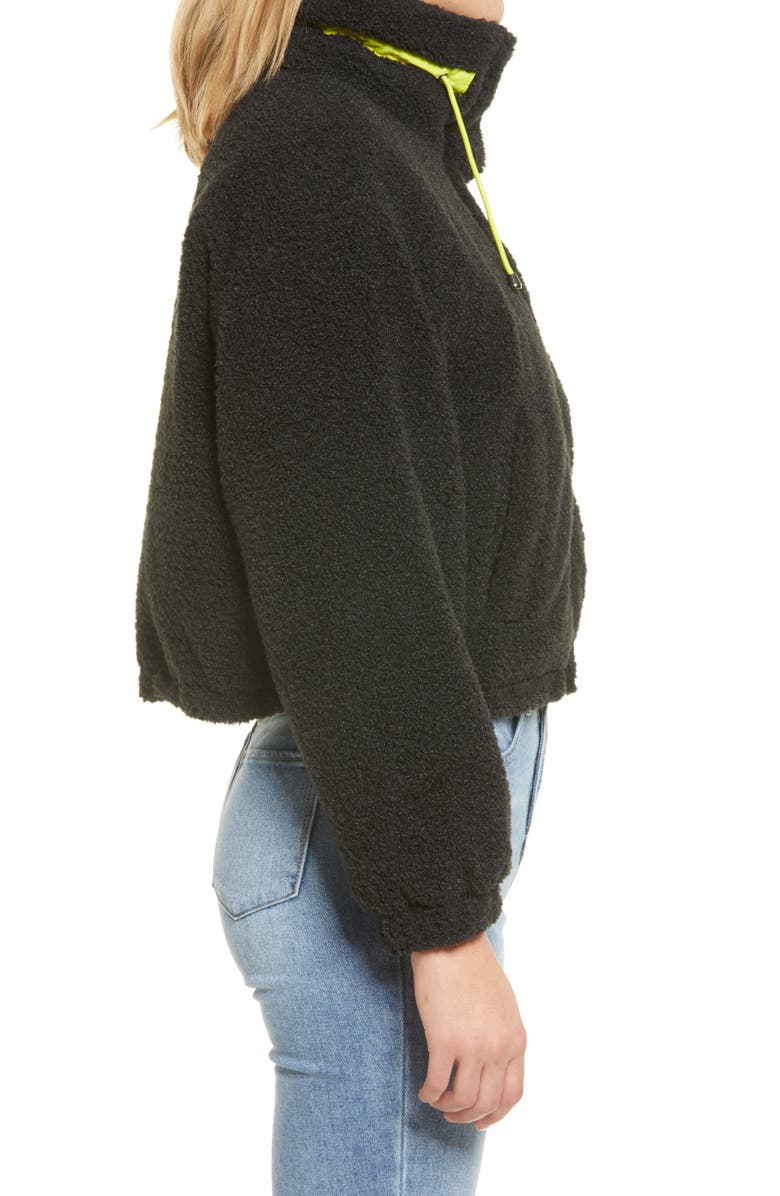 BP. Neon Faux Shearling Bomber Jacket, Alternate, color, 