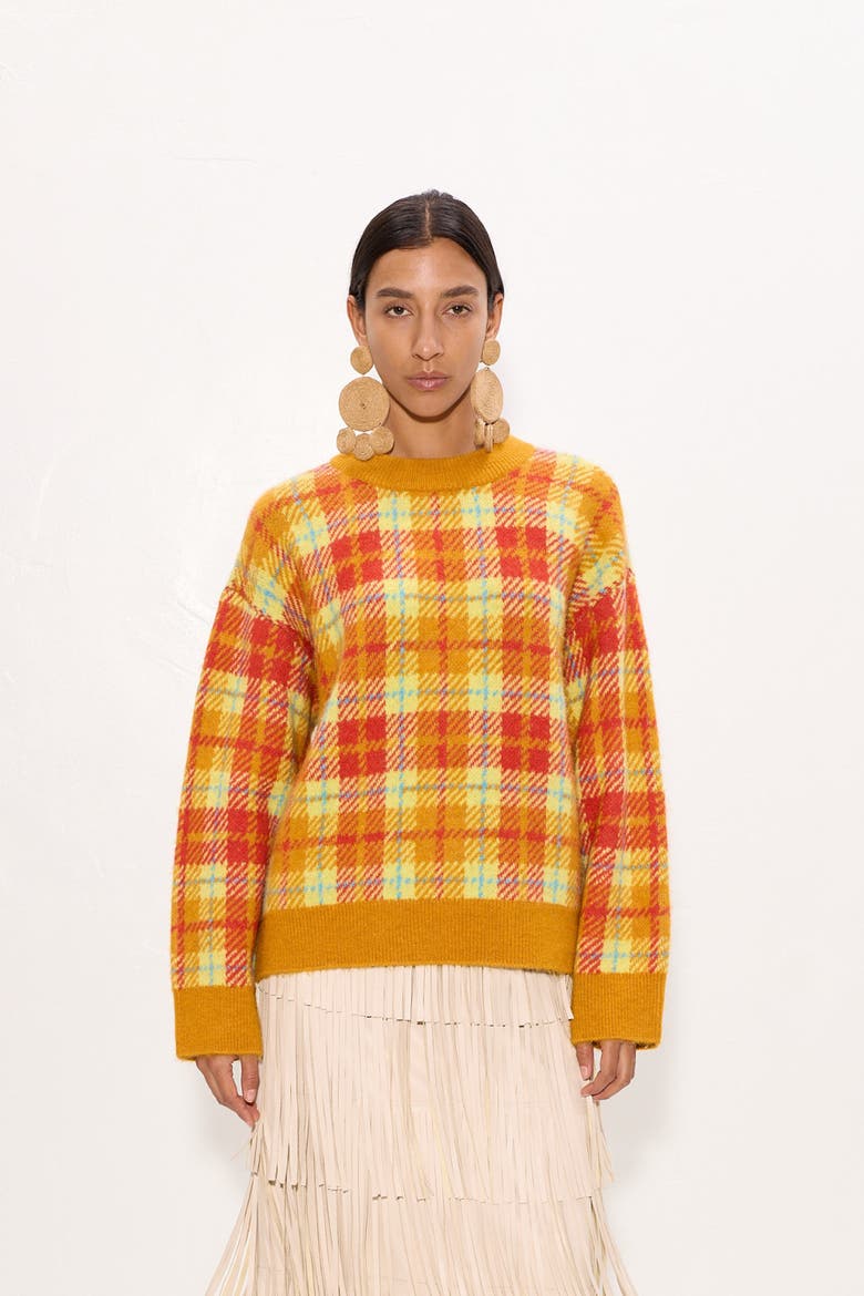 Calder Knit Sweater, Alternate, color, Solar Plaid